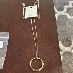 Gold Beaded Circle Necklace